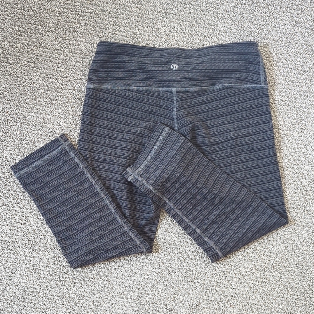 lululemon athletica Gray Striped Leggings